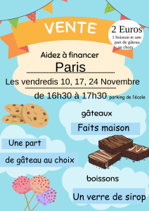 Vente de Gâteaux Par les enfants de l'école